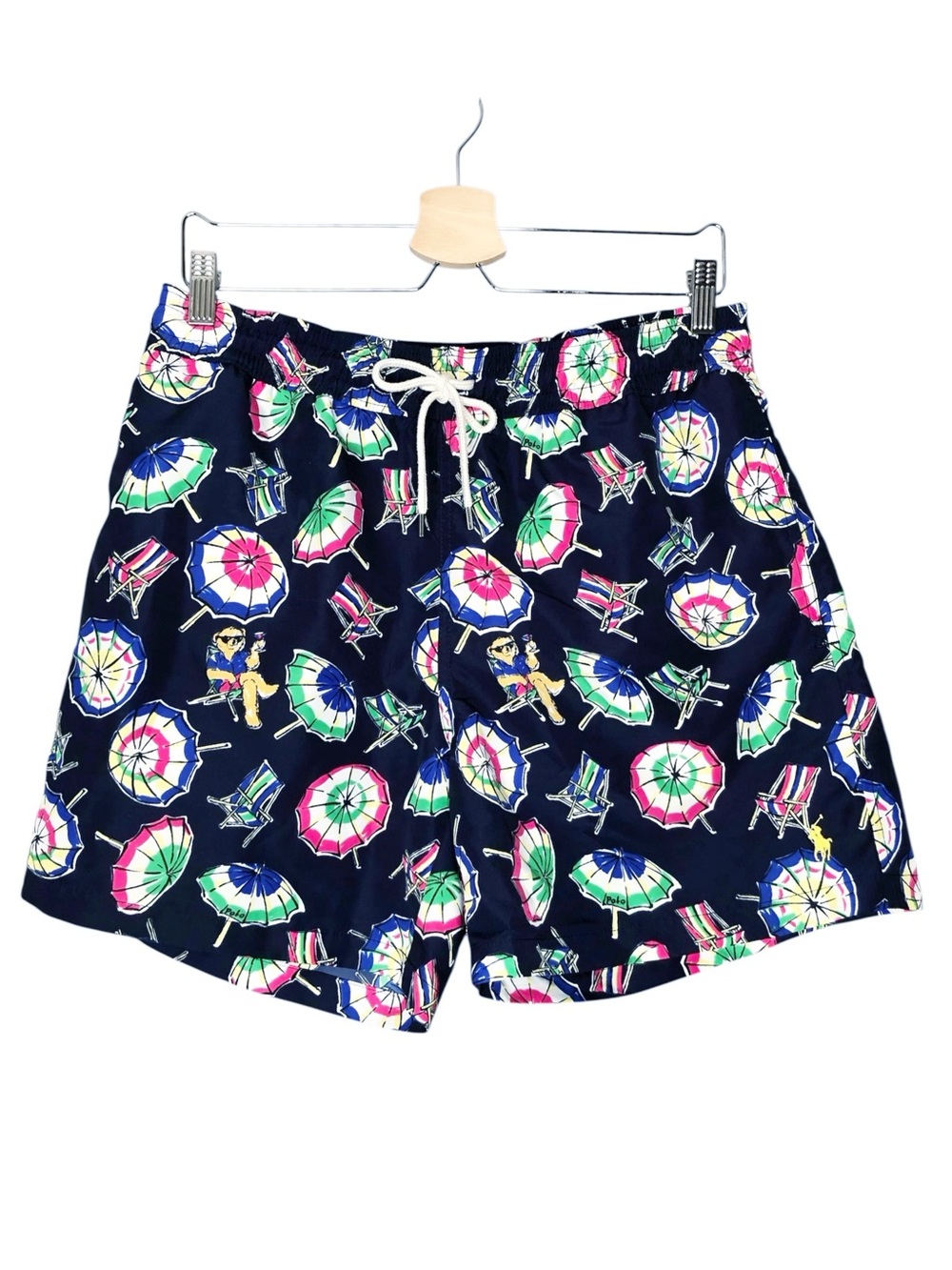 Polo Ralph Lauren Swim Trunks Shorts Beach Umbrella Print Polo Bear Men’s Medium